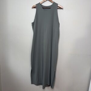 REI Co-Op Womens XL Sun Up Tank Travel Casual Midi Dress Sage Athleisure Stretch